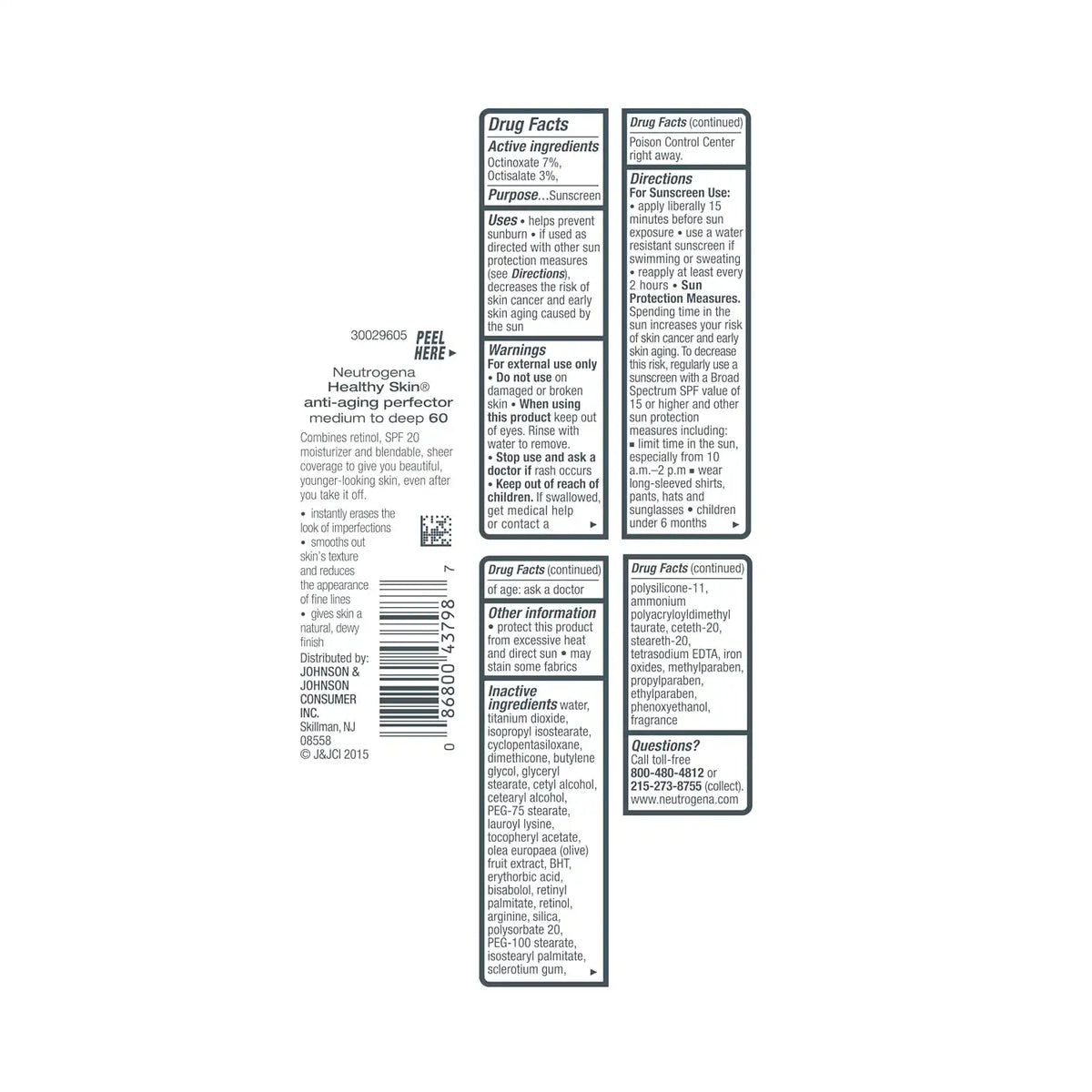 Neutrogena Anti-Aging Perfector Tinted Facial Moisturizer, 1 fl oz