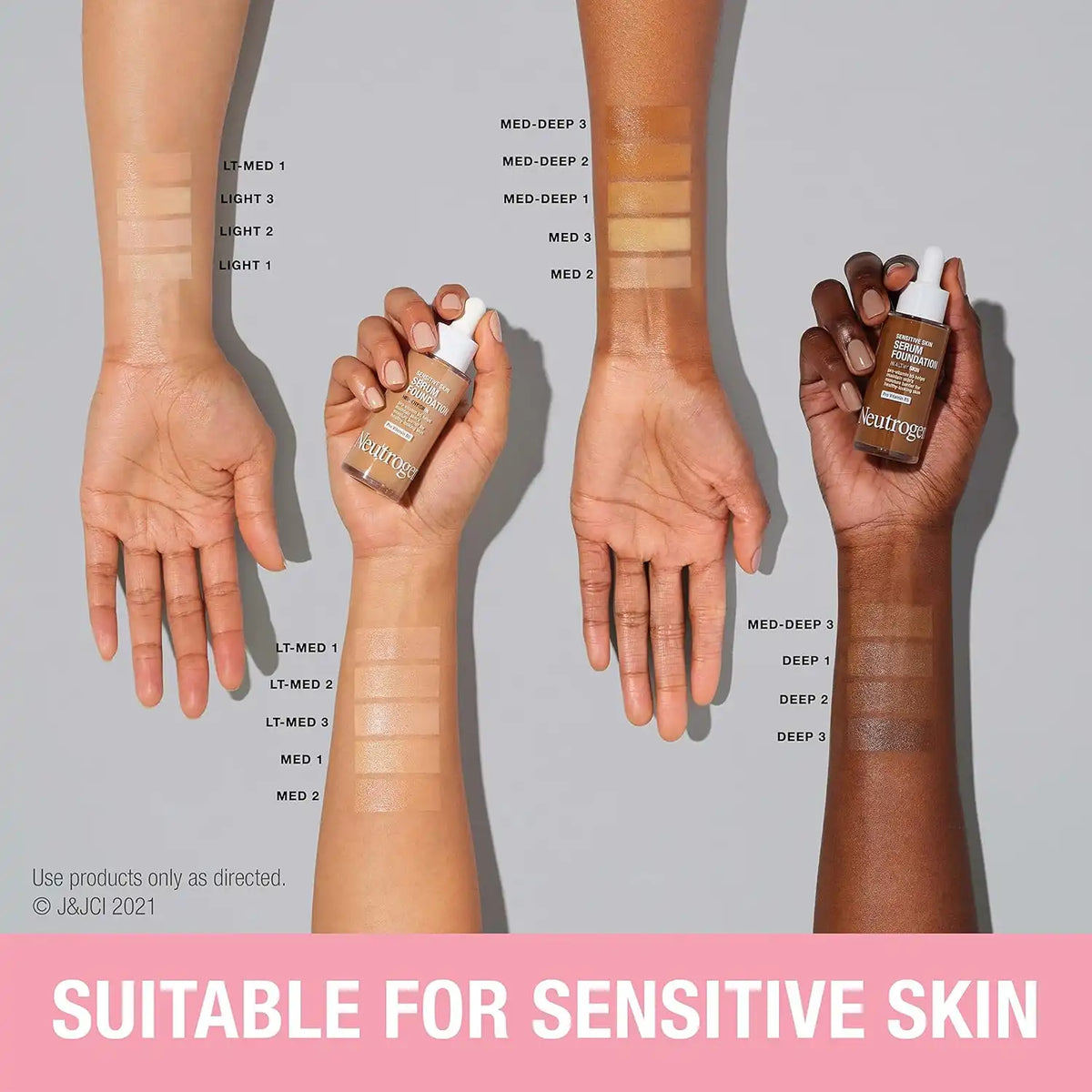 Neutrogena Sensitive Skin Serum Foundation, Medium 01, 1 oz