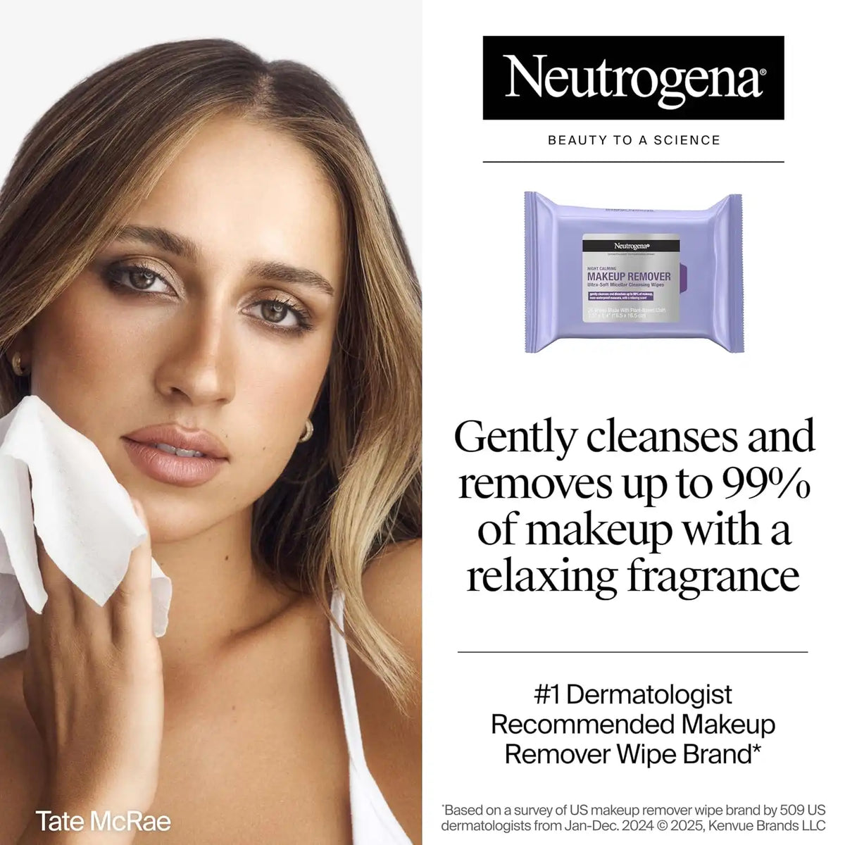 Neutrogena Night Calming Makeup Remover Wipes, 25 ct
