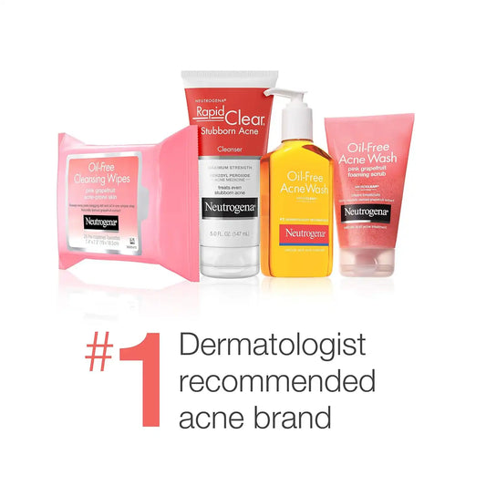 Neutrogena Oil-Free Acne Face Wash Cream Cleanser with 2% Salicylic Acid Acne Treatment, Non-Comedogenic & Gentle Daily Facial Cleanser for Acne-Prone Skin, 6.7 fl. oz (Pack of 6)